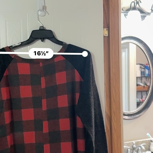 Celeste Red and Black Plaid Tunic - Picture 4 of 5